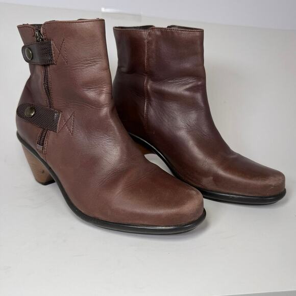 Dansko Ankle Booties Boots Snap Zipper Brown Women Size 37 - Picture 1 of 8